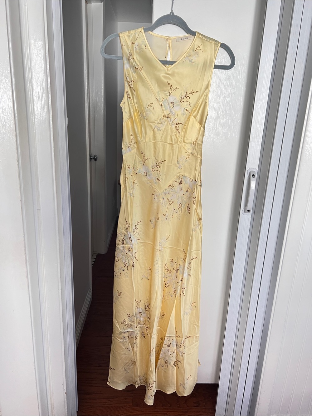 Doen Adelana Soft Yellow Floral Slip Dress, S - Picture 3 of 10